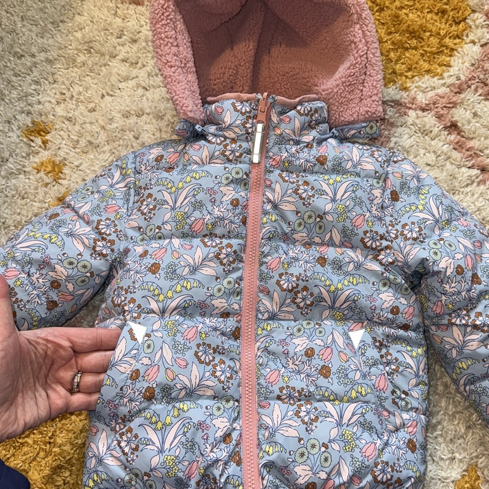 Boden Reversible Winter Girls Coat 3-4 - Picture 7 of 11